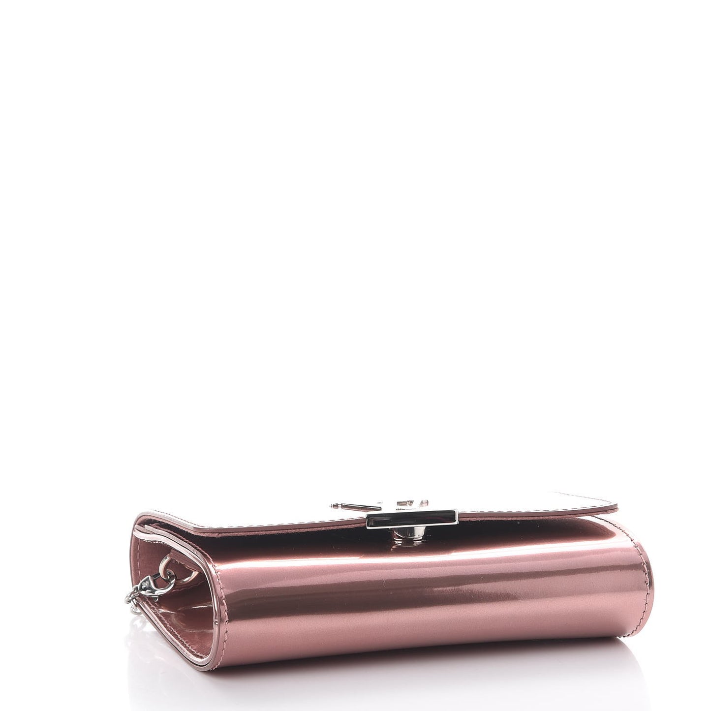 Patent Louise PM Chain Clutch Rose Cuivre