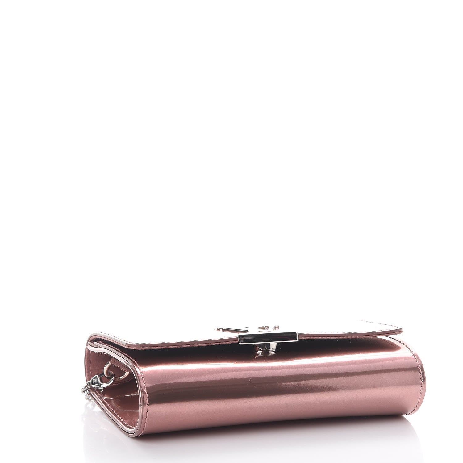 Louis Vuitton Patent Louise PM Chain Clutch Rose Cuivre 4 of 7