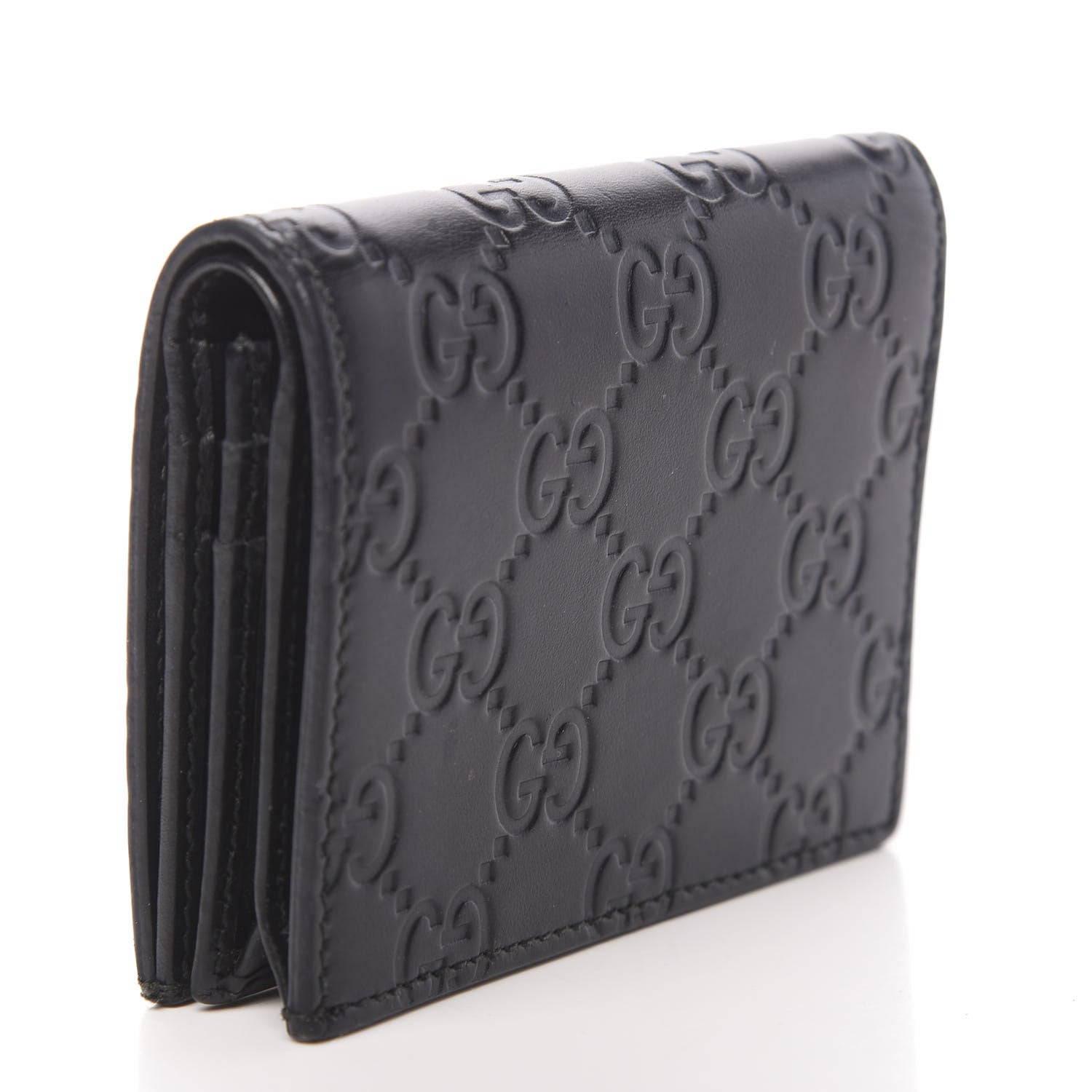 Gucci Guccissima Card Case Wallet Black 3 of 8