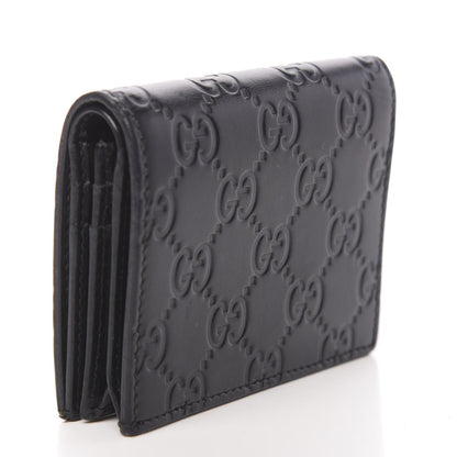 Gucci Guccissima Card Case Wallet Black 3 of 8