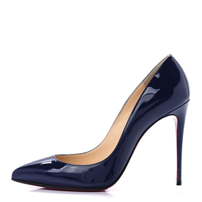 Christian Louboutin Patent Pigalle Follies 100 Pumps 38.5 China Blue 1 of 8