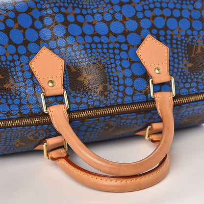 Louis Vuitton Monogram Kusama Town Speedy 30 Blue 9 of 9