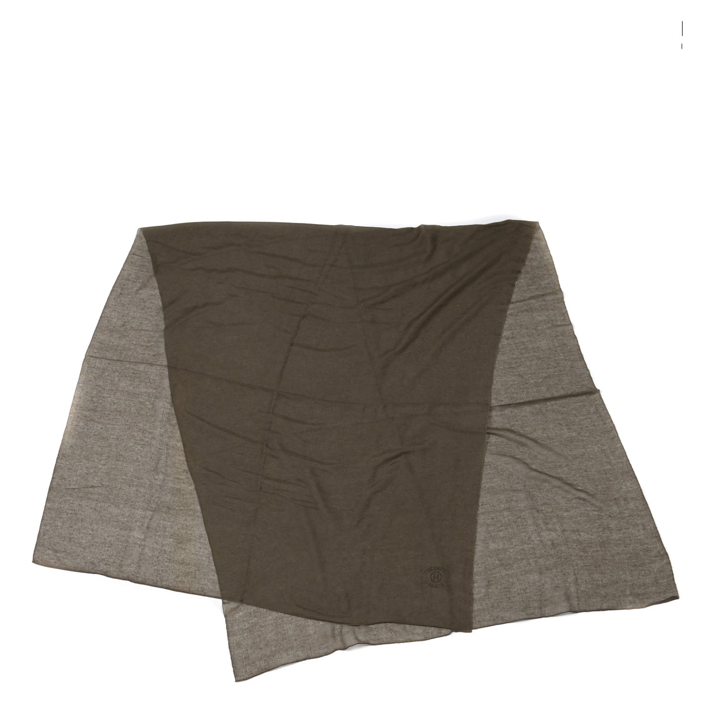Cashmere Silk Plume Unie Stole Etoupe