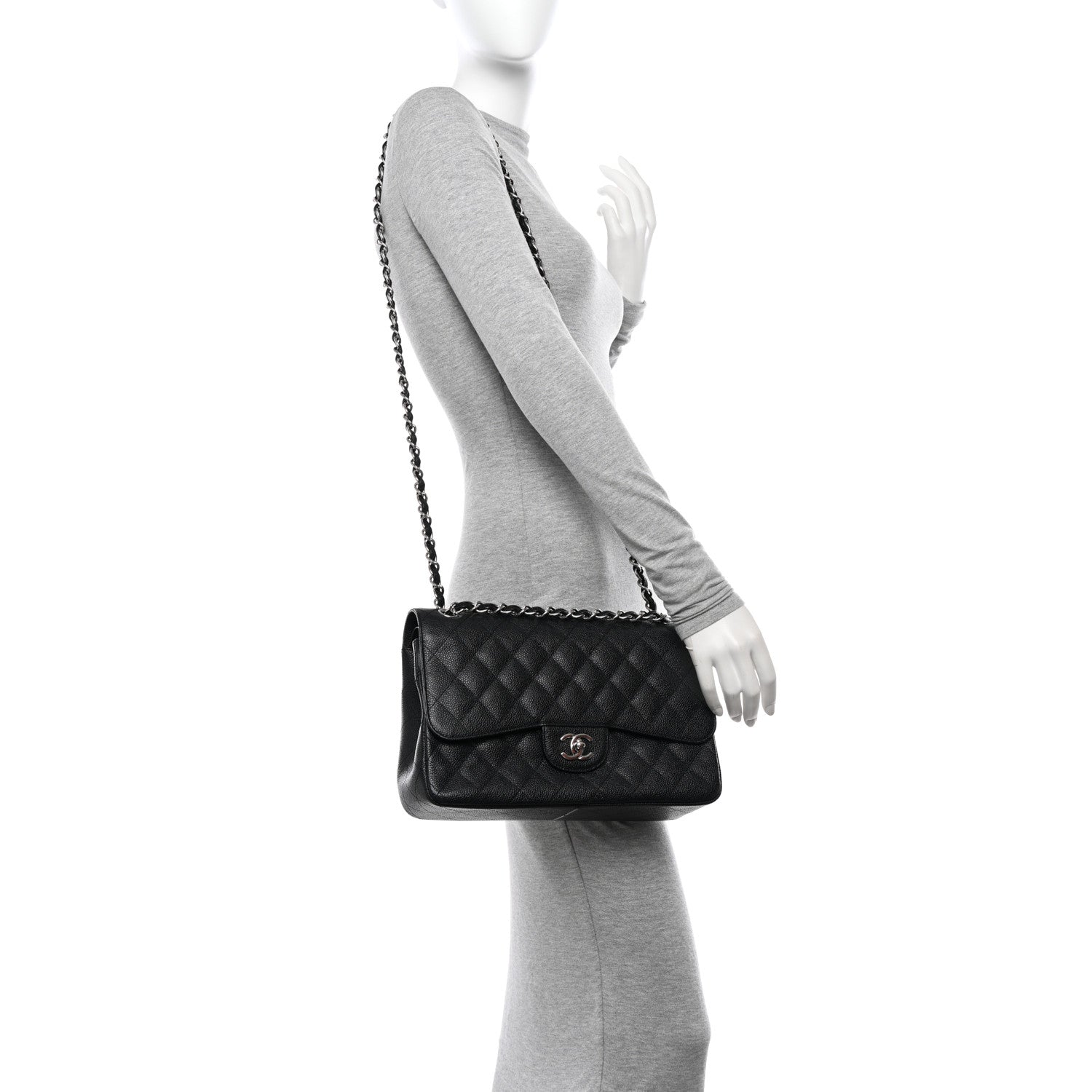 Chanel Caviar Quilted Jumbo Double Flap Black 2 of 16