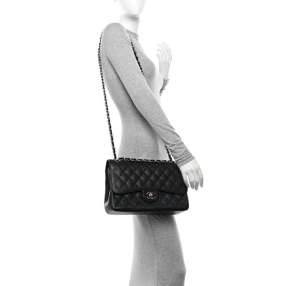 Chanel Caviar Quilted Jumbo Double Flap Black 2 of 16