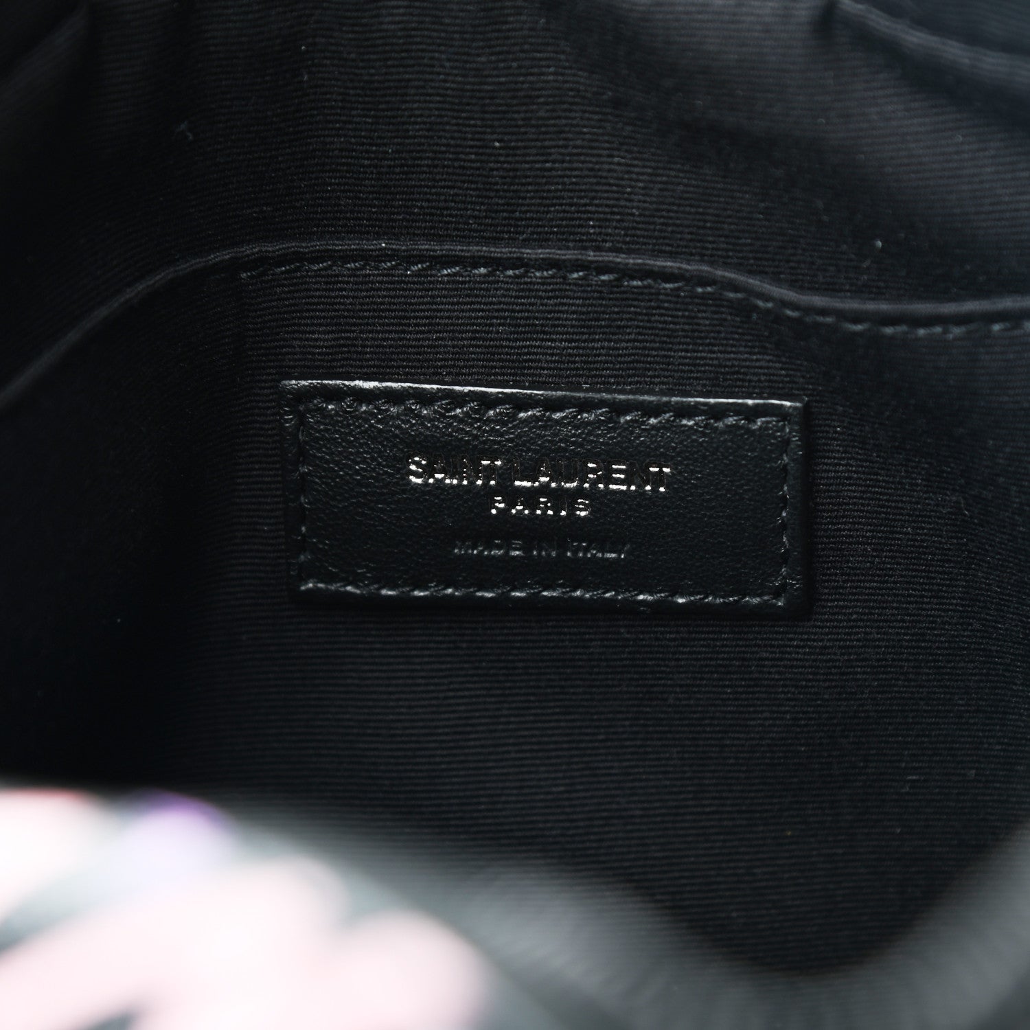 Saint Laurent Grain De Poudre Medium Classic Monogram Multicolor Graphic Print Lou Camera Bag Black 5 of 5