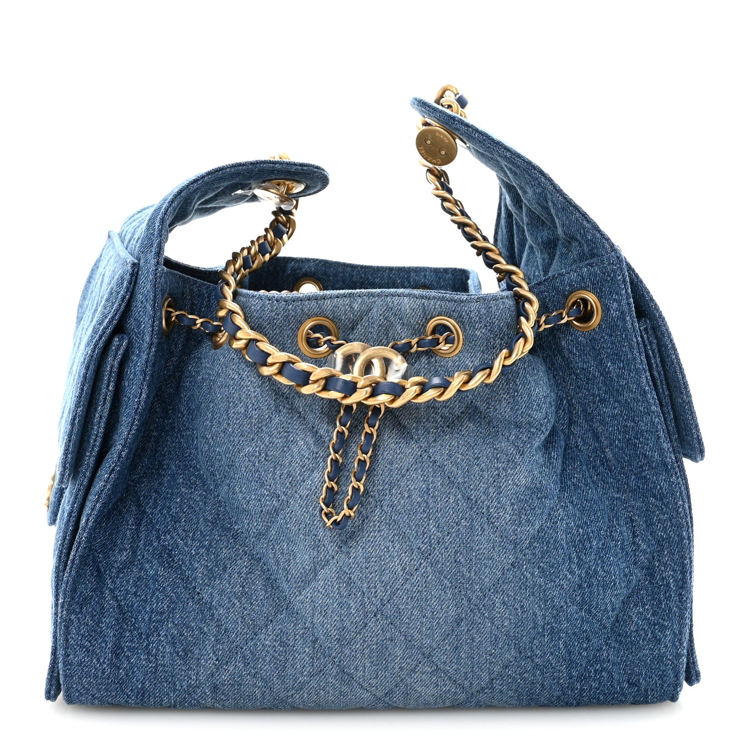 Chanel Washed Denim Quilted Small Chanel 25 Handbag Blue 1 of 10