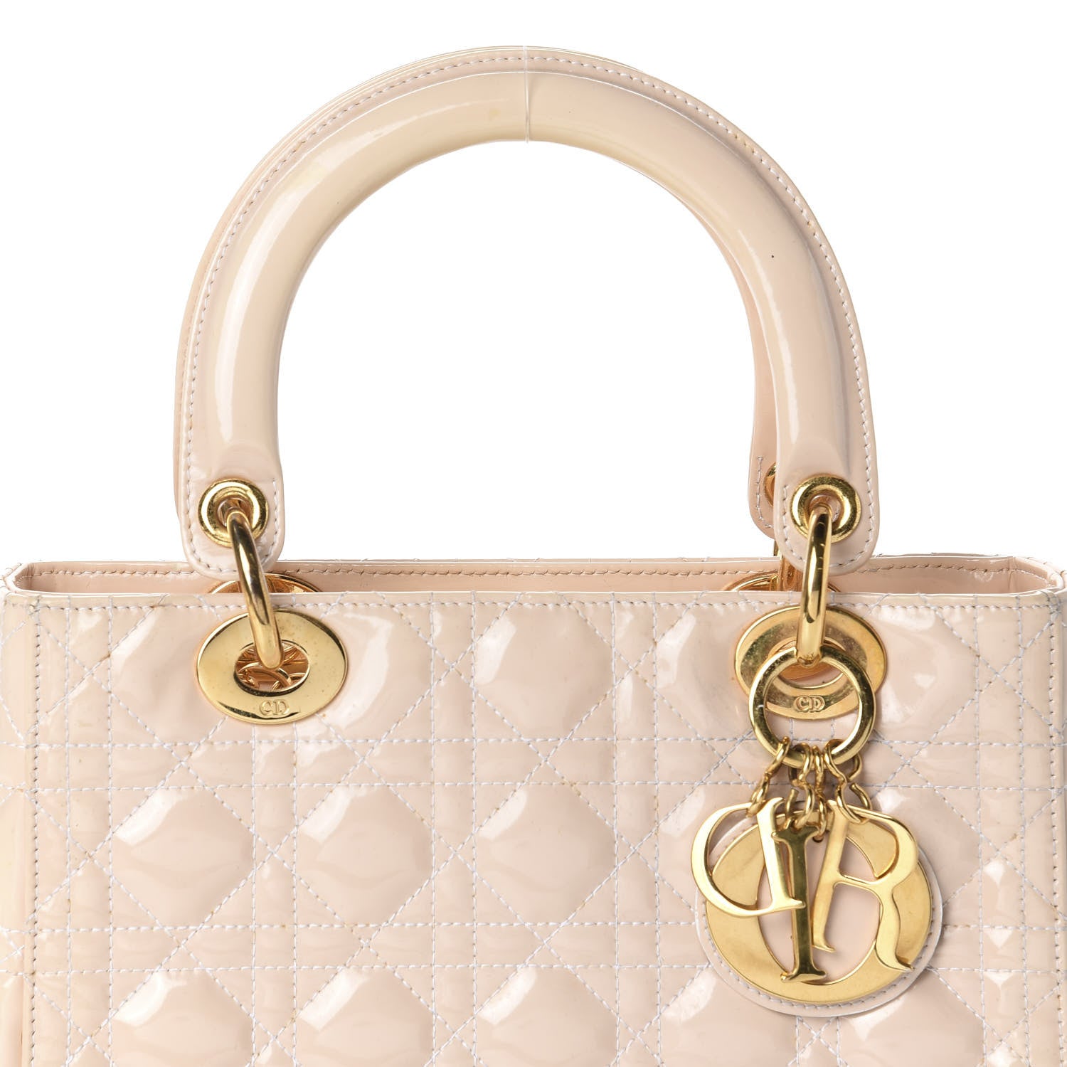 Christian Dior Patent Cannage Medium Lady Dior Beige 10 of 10