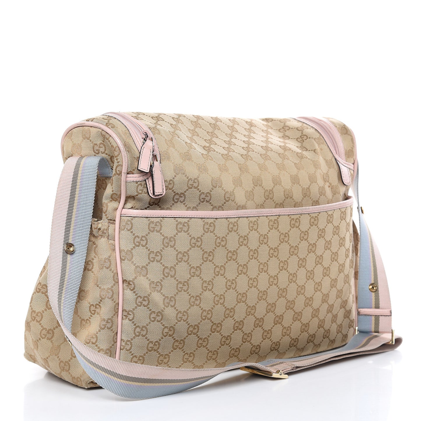 Monogram Web Diaper Bag Pink