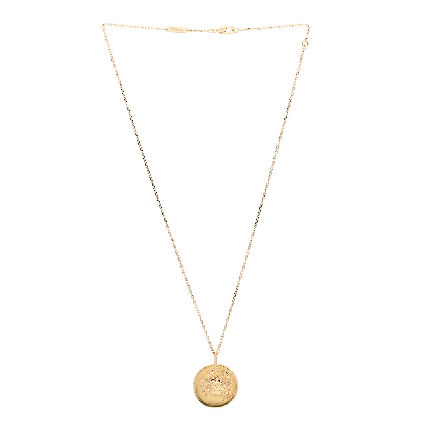 Van Cleef & Arpels 18K Yellow Gold Zodiac Cancer Pendant Necklace 3 of 8