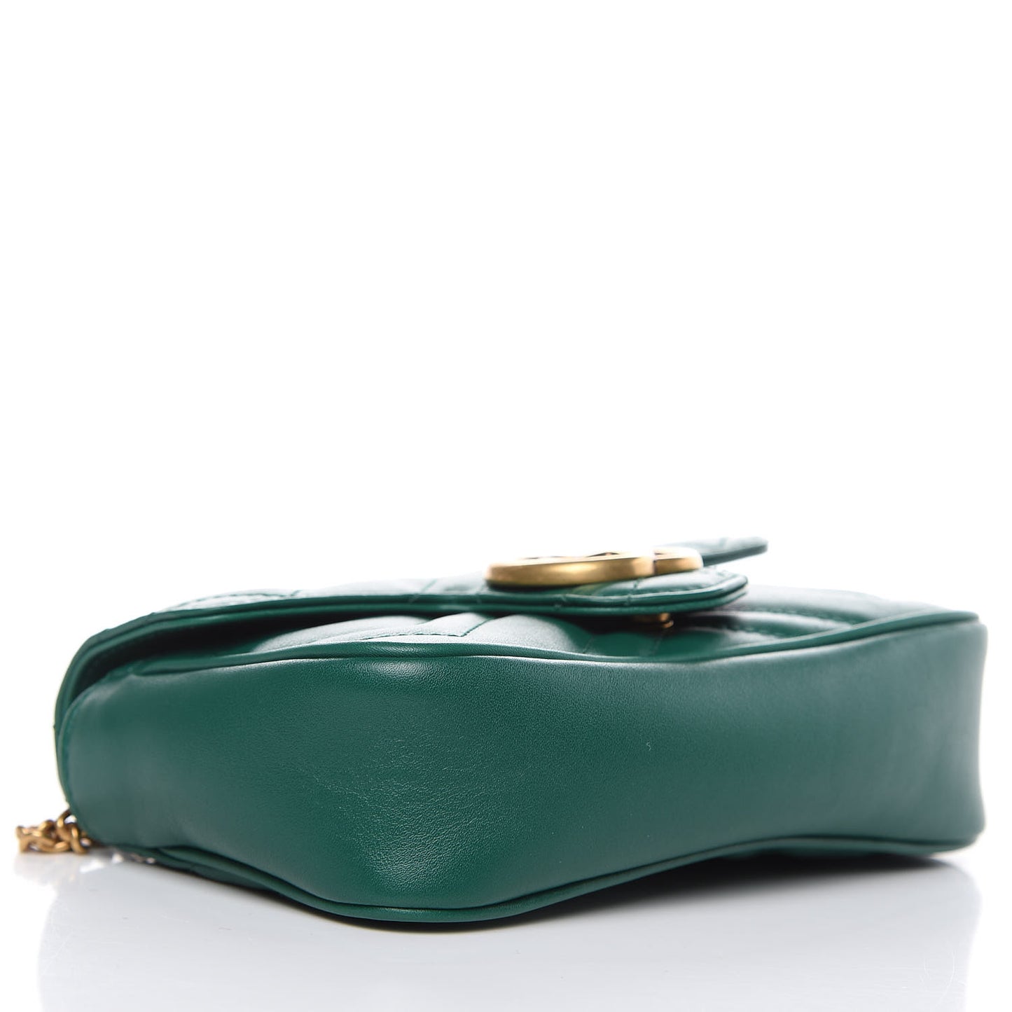 Calfskin Matelasse Super Mini GG Marmont Shoulder Bag Emerald Green