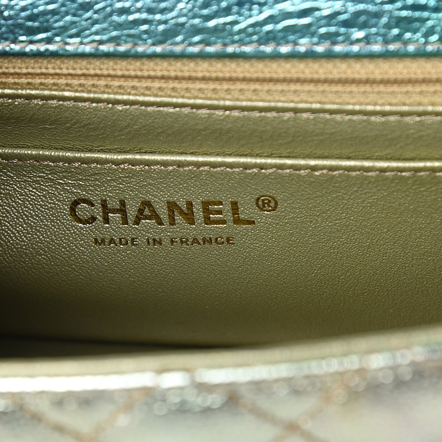 Metallic Goatskin Quilted Mini 2.55 Reissue Flap Multicolor