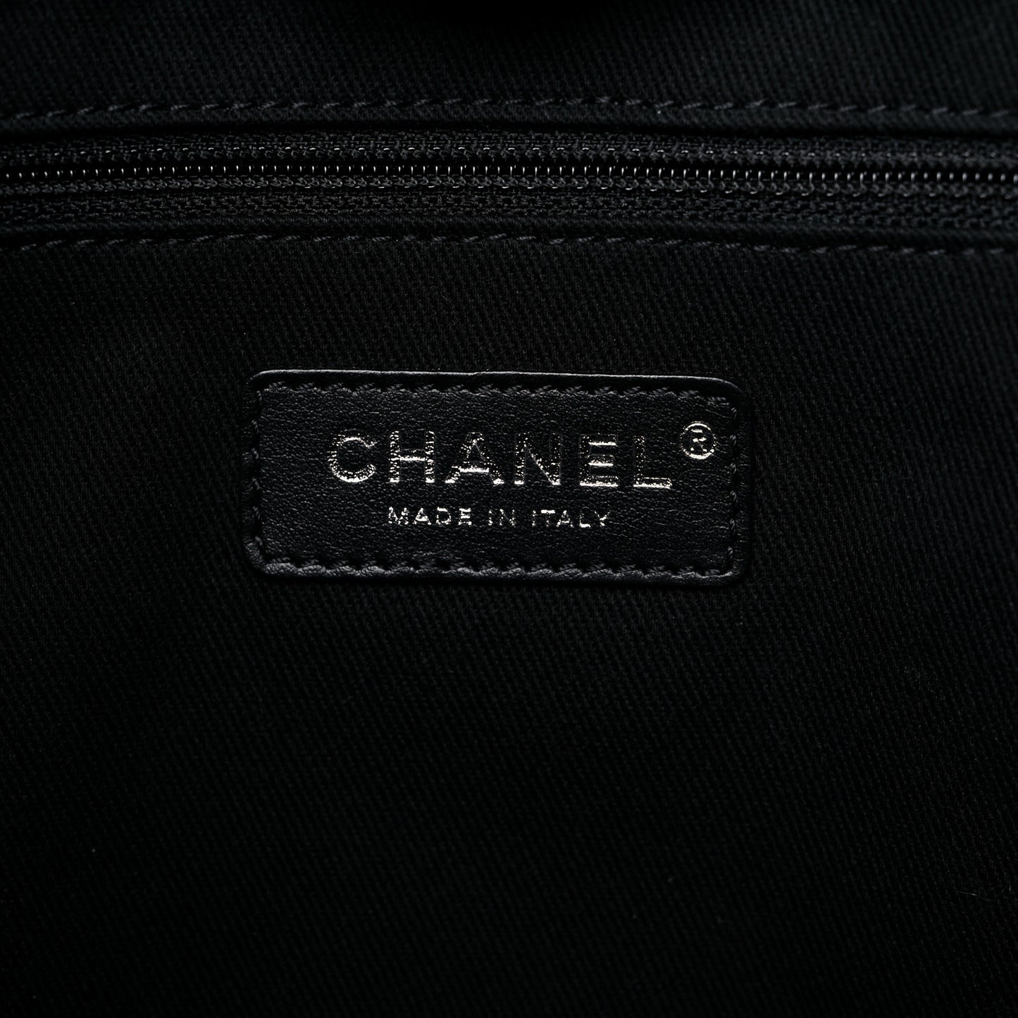 Mixed Fibers Calfskin Small Deauville Tote Black
