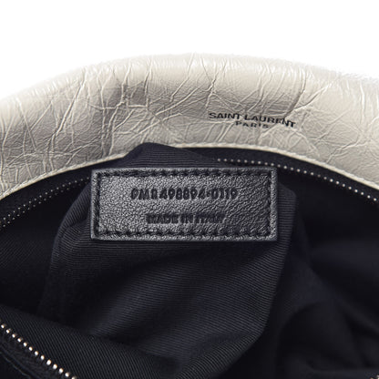 Saint Laurent Crinkled Calfskin Matelasse Monogram Medium Niki Chain Satchel Ivory 8 of 14