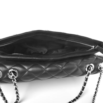 Chanel Lambskin Quilted Jumbo 3 Flap Bag Black 5 of 7