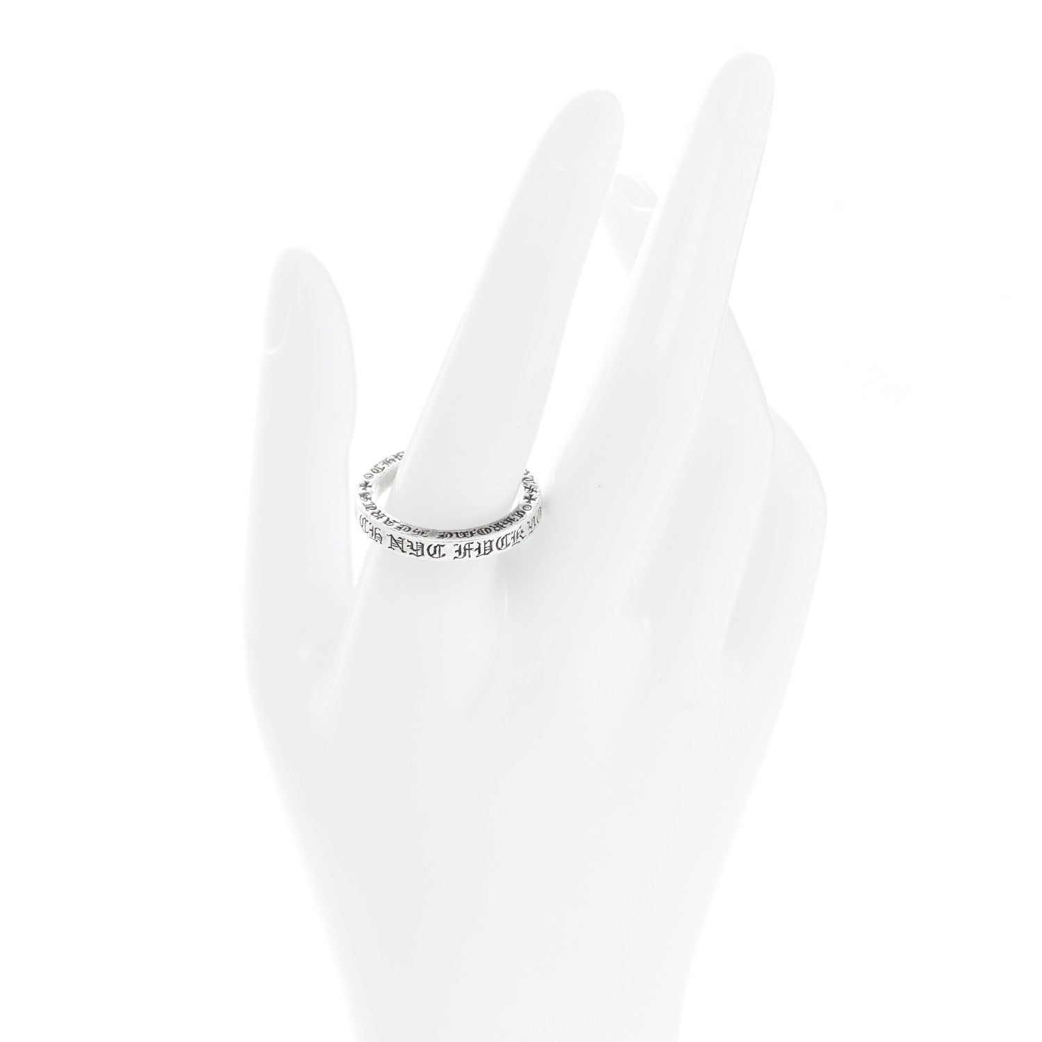 Chrome Hearts Sterling Silver CH NYC Fck You Spacer Ring 61 9.5 2 of 6