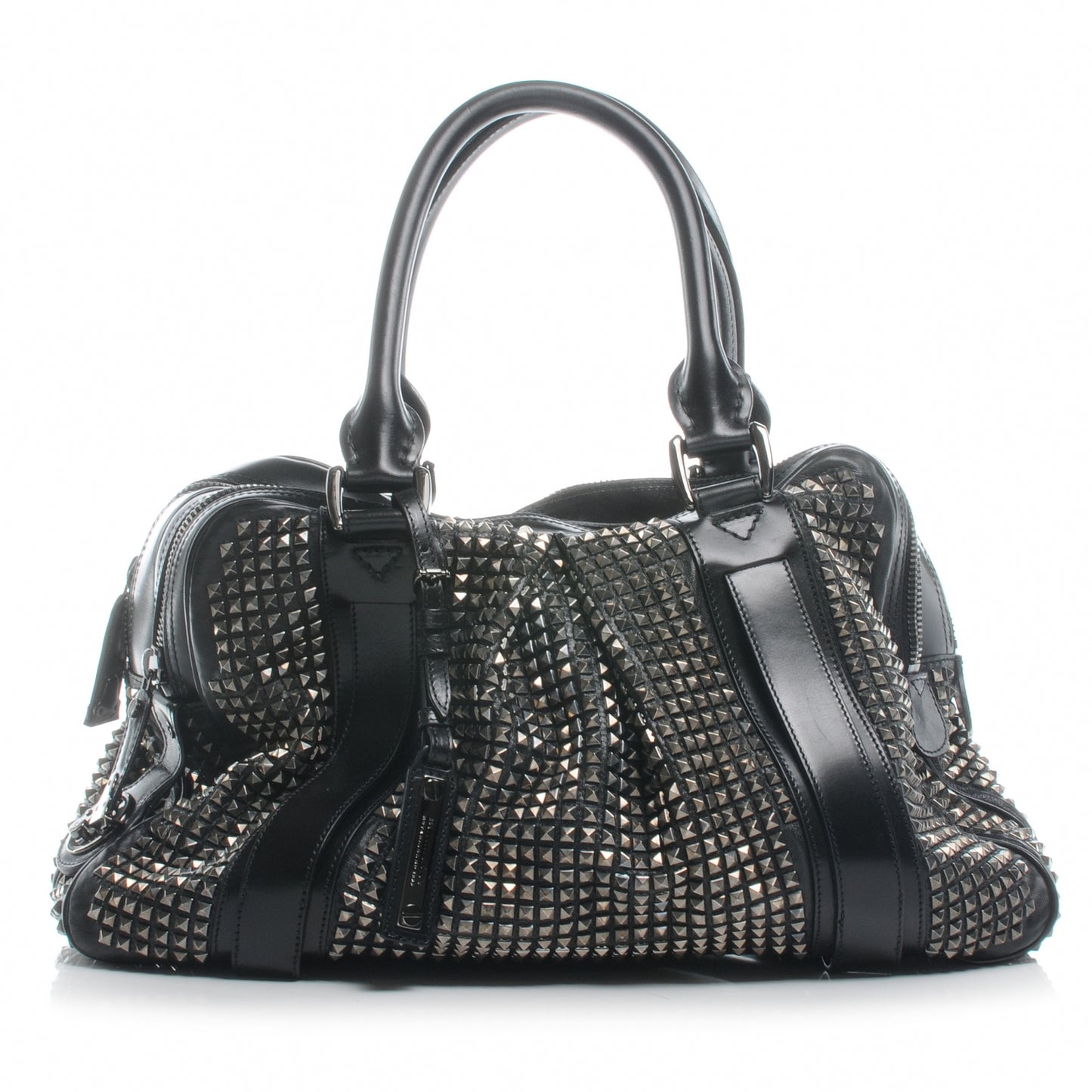 Prorsum Calfskin Studded Knight Satchel Black