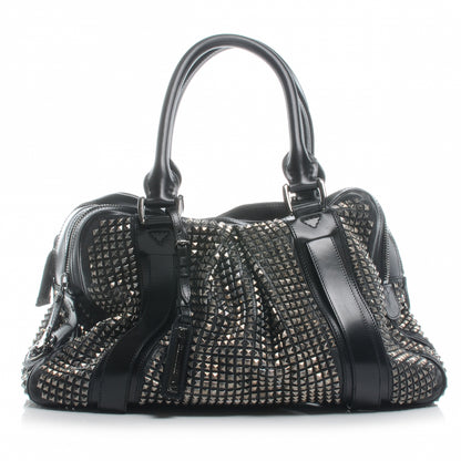 Burberry Prorsum Calfskin Studded Knight Satchel Black 1 of 9