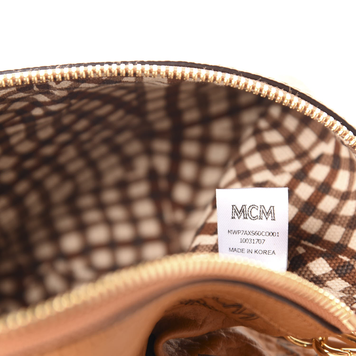 MCM Visetos Liz Shopper Tote Pouch Cognac 9 of 10
