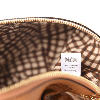 MCM Visetos Liz Shopper Tote Pouch Cognac 9 of 10