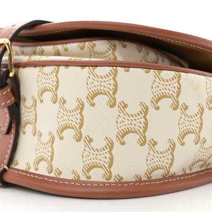 Celine Triomphe Canvas Medium Folco Bag White 10 of 11