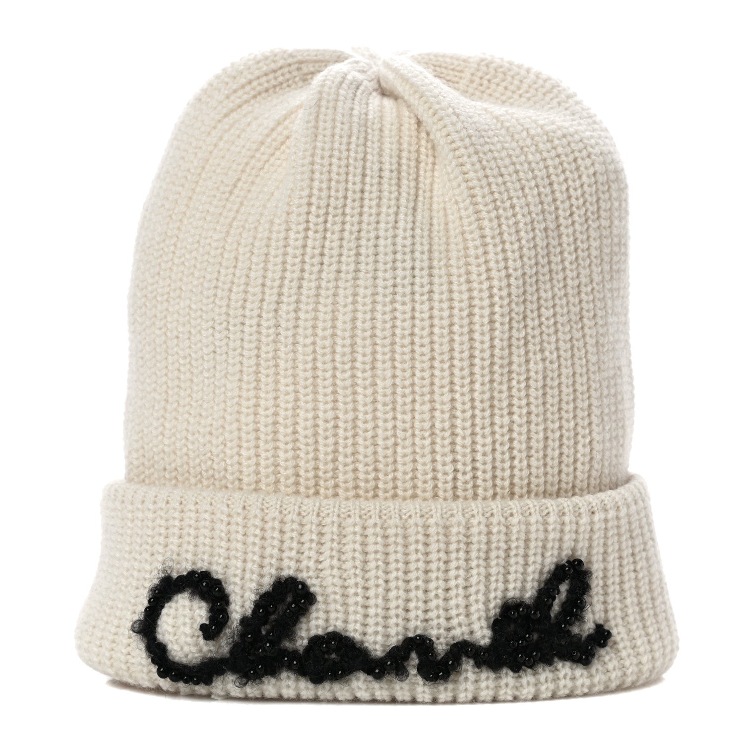 Chanel Cashmere Logo Beanie Hat Ivory 1 of 5