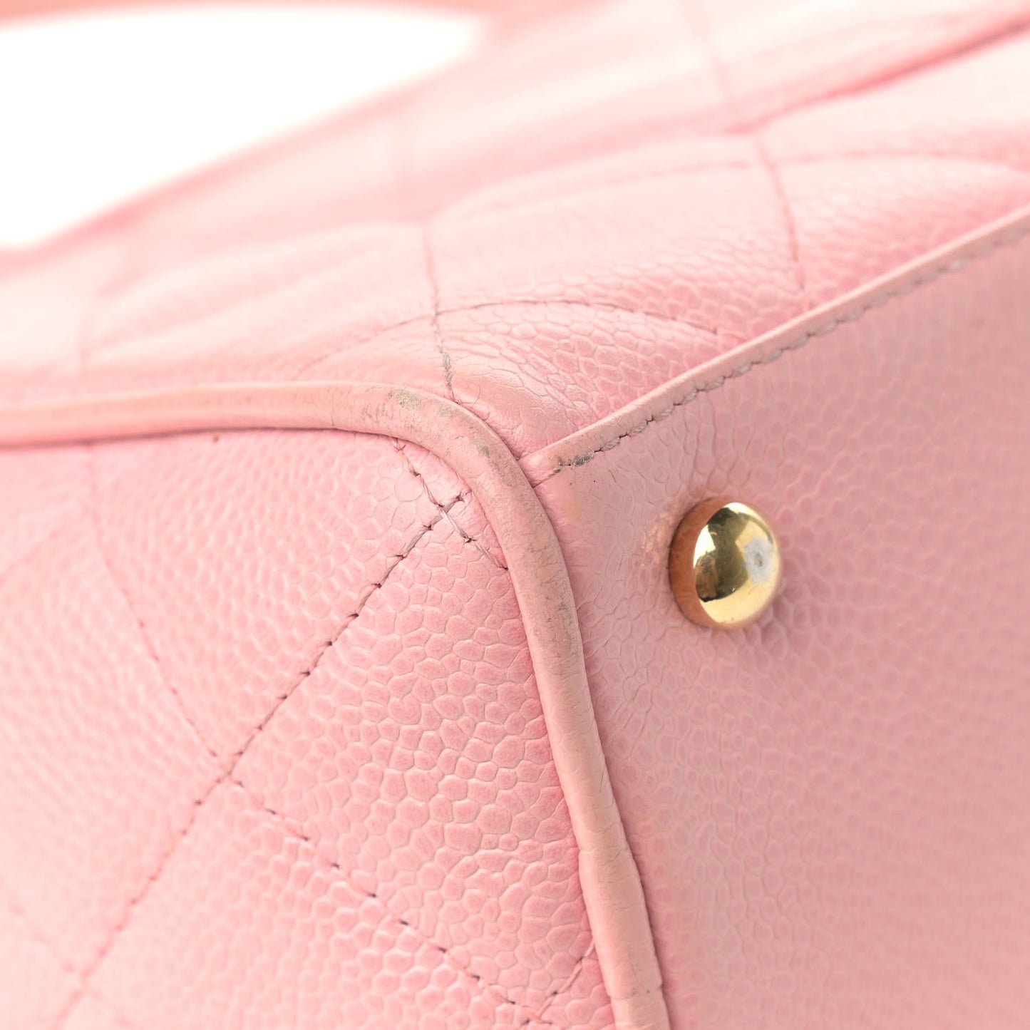 Caviar Quilted Small Bowler Pink