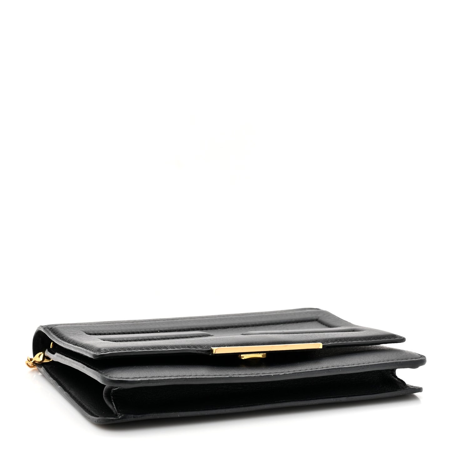 Vitello Flamingo Tube Wallet on Chain Black