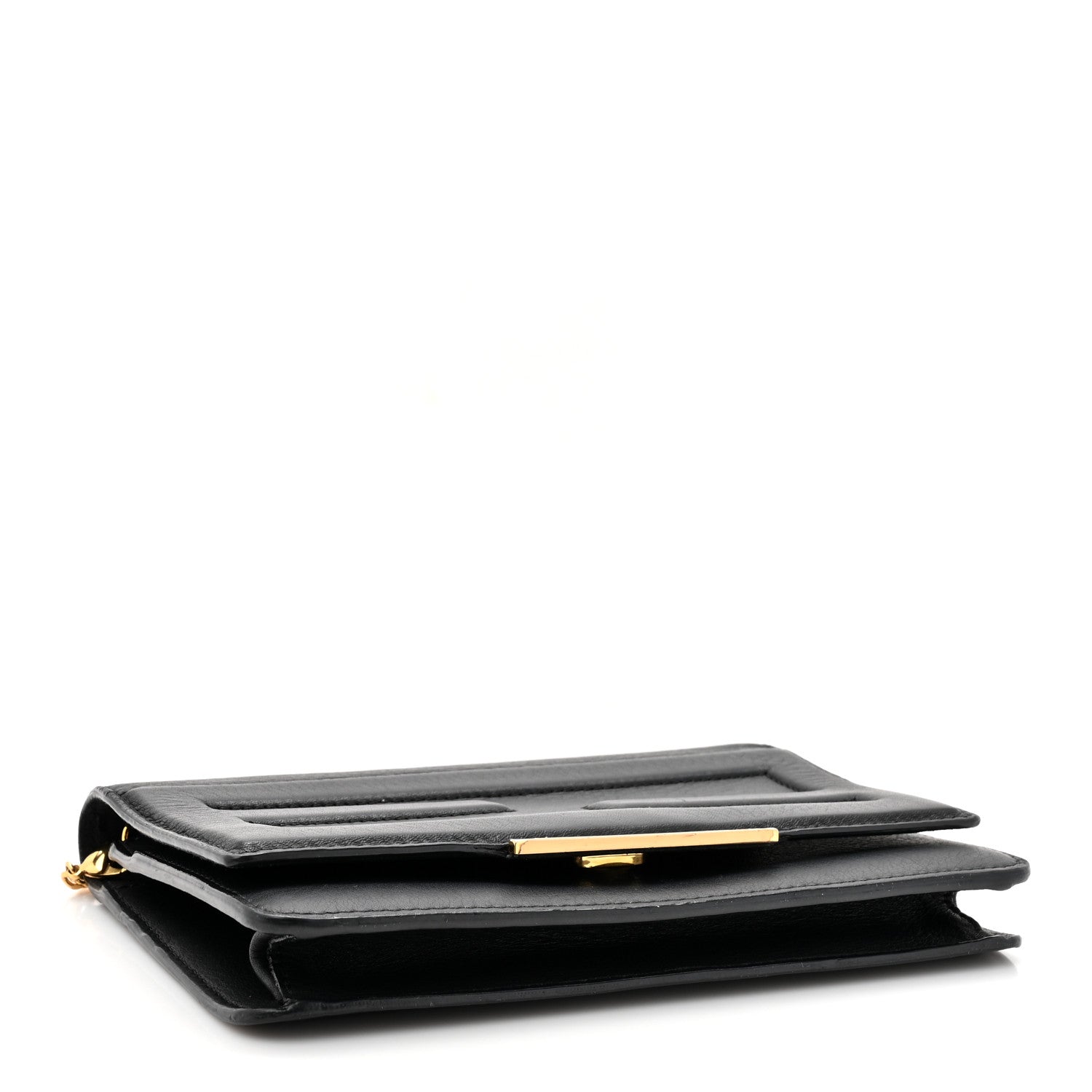 Fendi Vitello Flamingo Tube Wallet on Chain Black 4 of 14