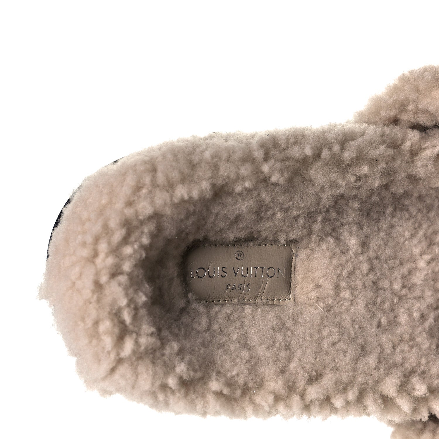 Louis Vuitton Shearling Calfskin Paseo Flat Comfort Mule 38 Beige 7 of 10