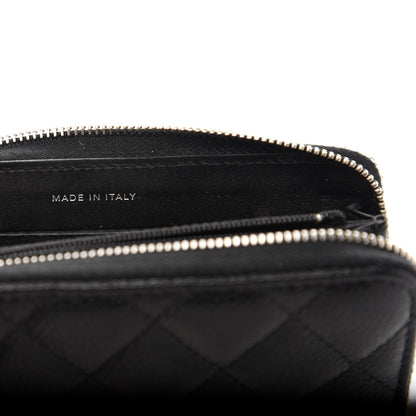 Chanel Caviar Quilted Small Gusset Zip Around Wallet Black 9 of 12