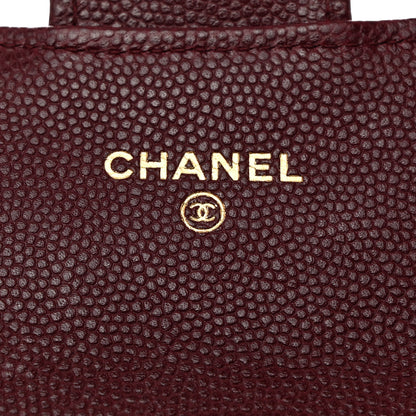 Chanel Caviar Quilted Flap Card Holder Wallet Burgundy 6 of 7