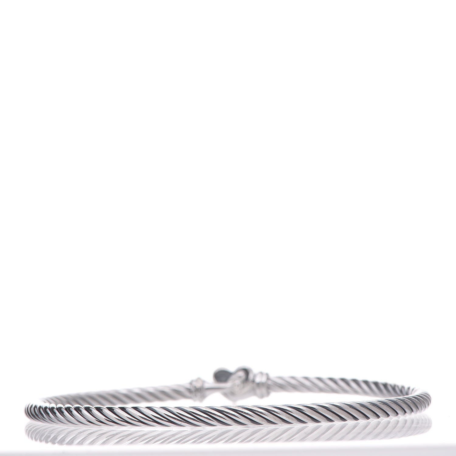David Yurman Sterling Silver Diamond Cable Collectibles Heart Bracelet 3 of 4