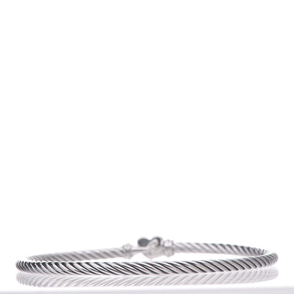 David Yurman Sterling Silver Diamond Cable Collectibles Heart Bracelet 3 of 4
