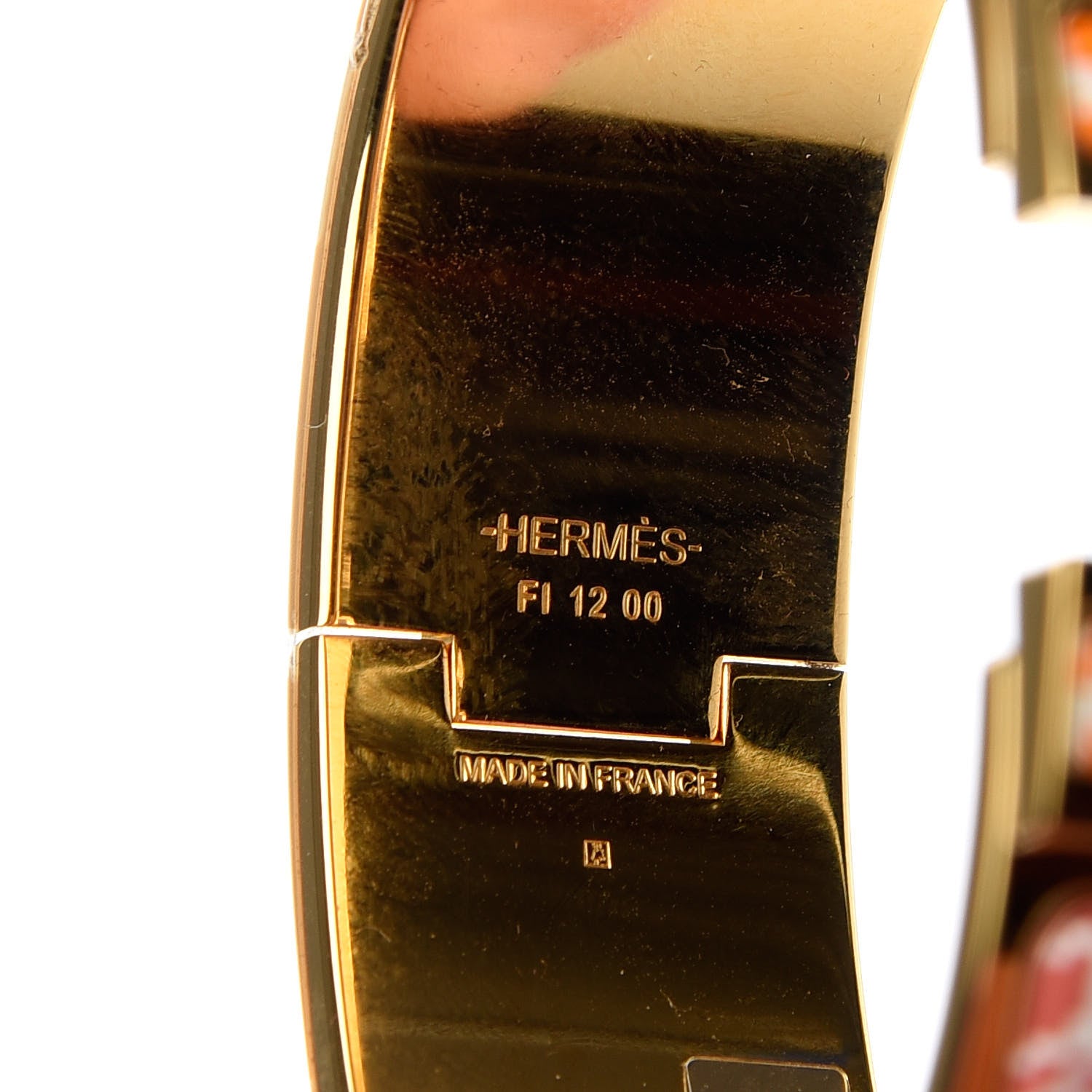 Hermes Enamel Cheval Pixel Wide Clic Clac H Bracelet GM Terre Orange 4 of 6