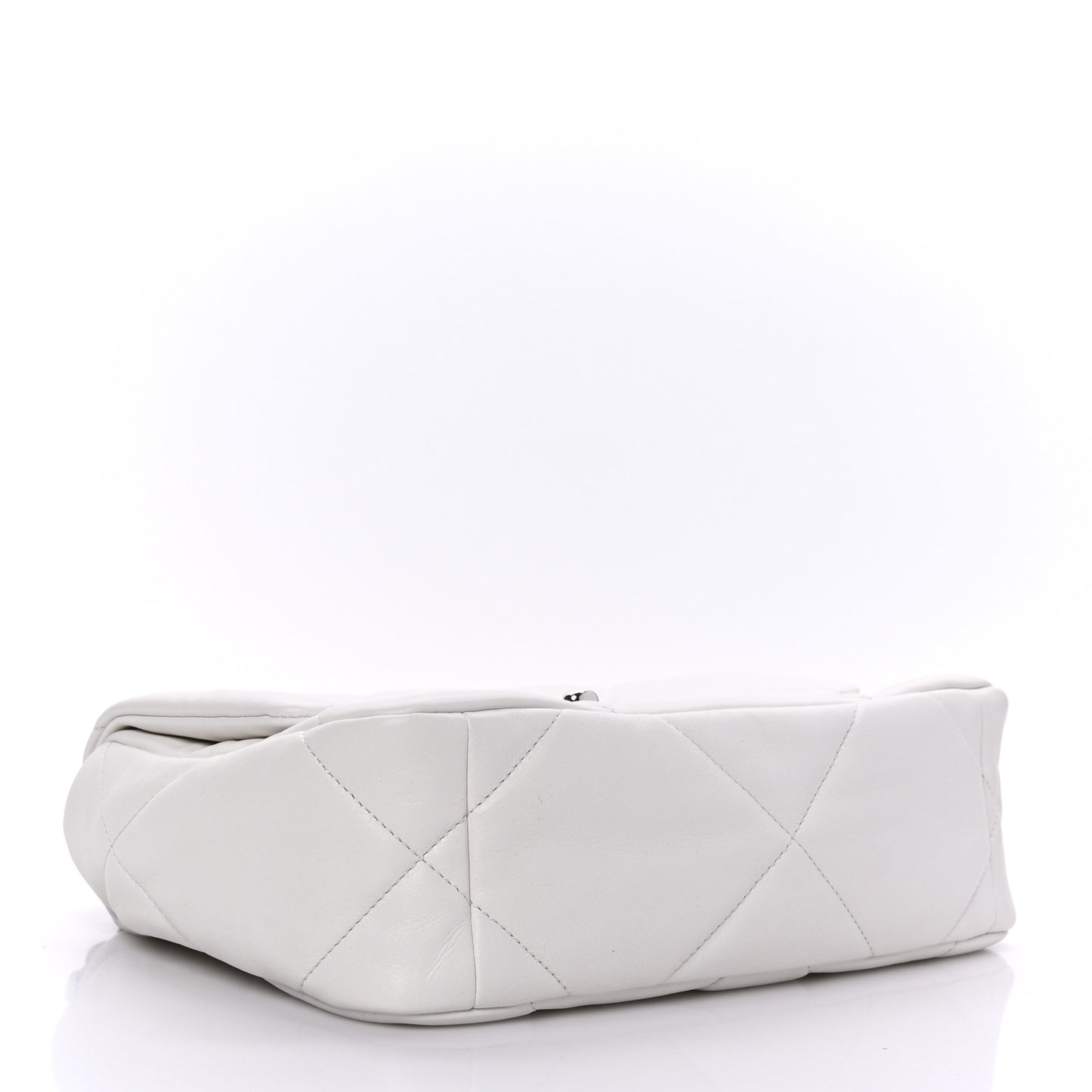 Glossy Calfskin Quilted Medium Chanel 19 Flap White Black