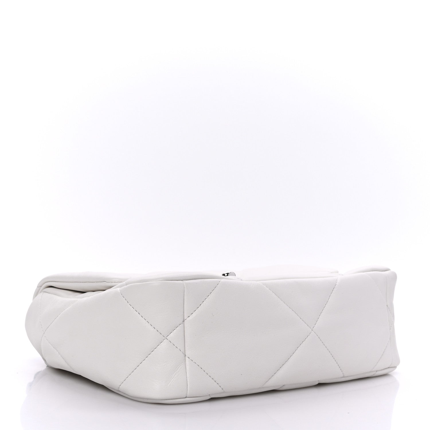 Chanel Glossy Calfskin Quilted Medium Chanel 19 Flap White Black 4 of 9