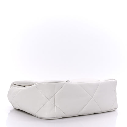 Chanel Glossy Calfskin Quilted Medium Chanel 19 Flap White Black 4 of 9