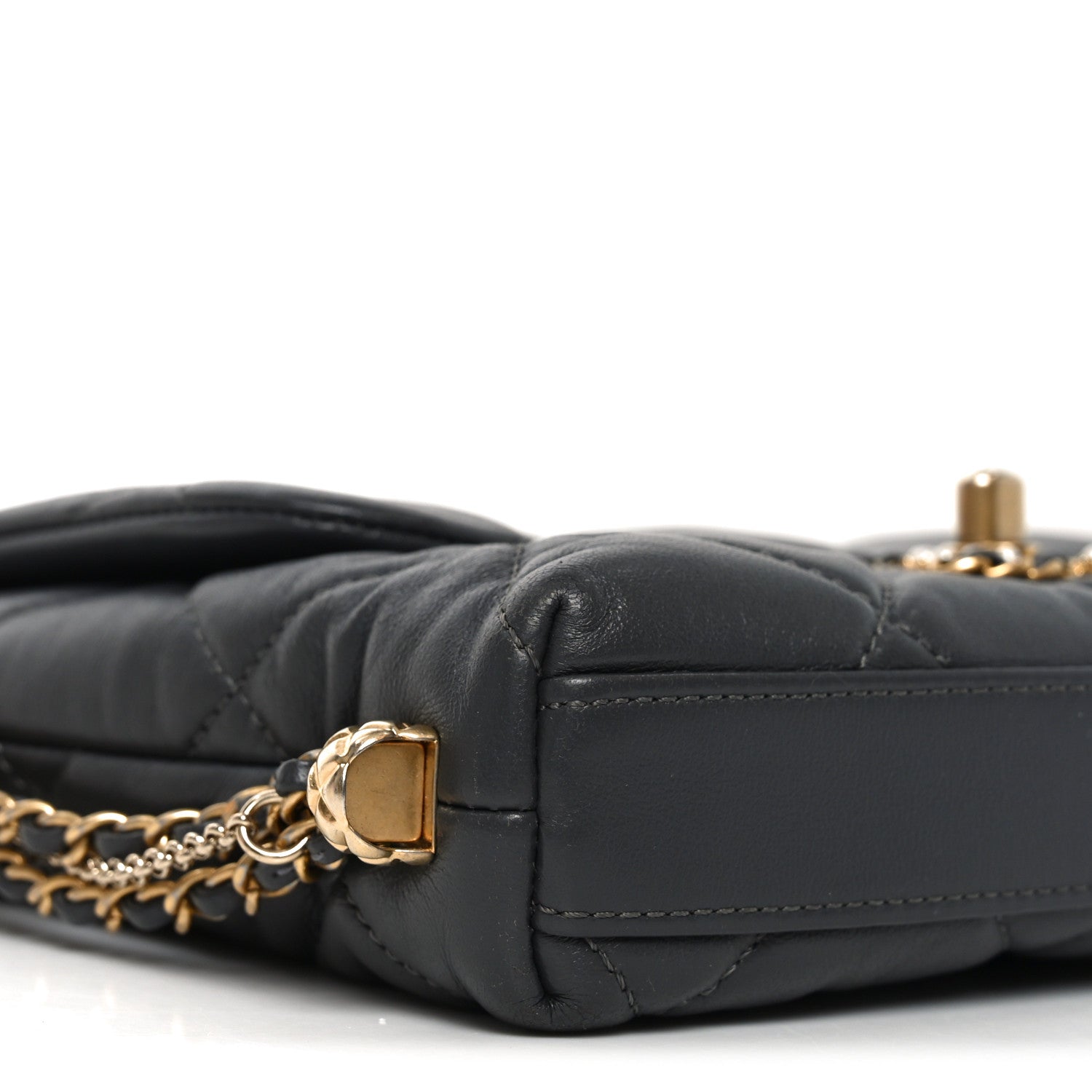 Chanel Lambskin Quilted Mini Crush On Chains Flap Bag Grey 9 of 10
