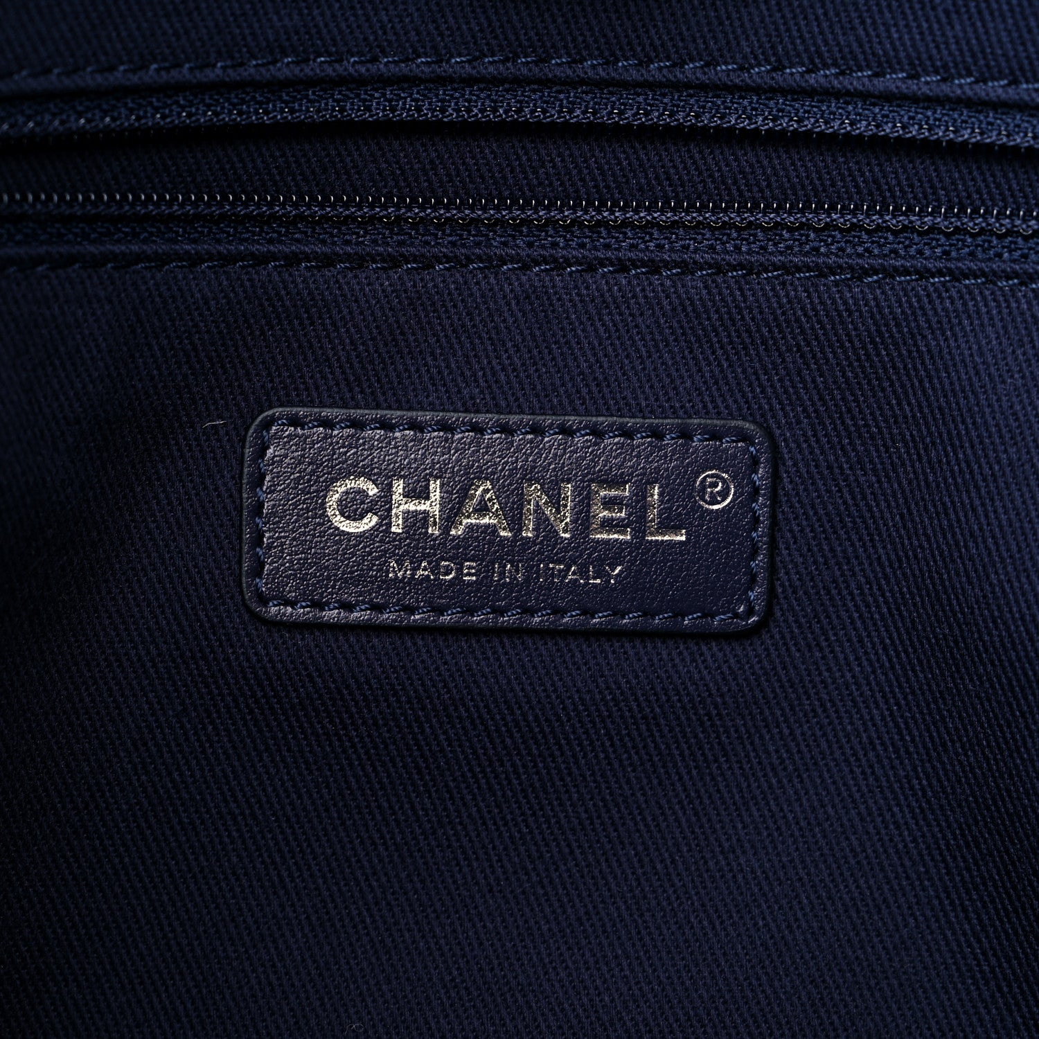 Chanel Mixed Fibers Small Deauville Tote Navy Blue 7 of 10