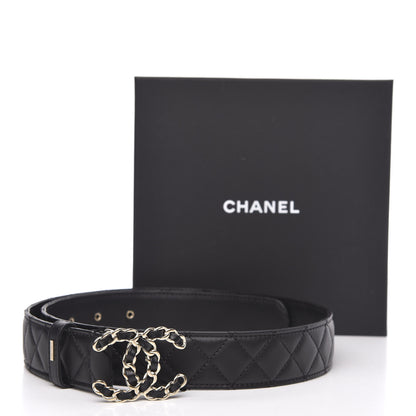 Chanel Lambskin Quilted CC Chain Belt 80 32 Black 5 of 5
