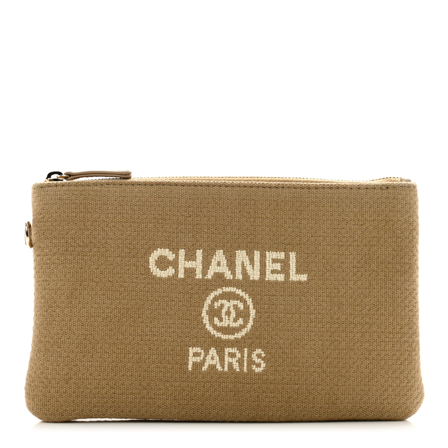 Mixed Fibers Small Deauville Pouch Beige