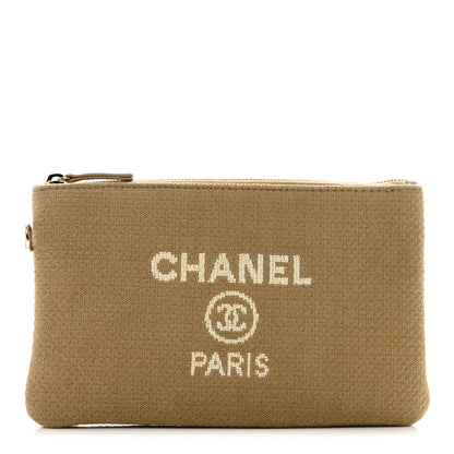 Chanel Mixed Fibers Small Deauville Pouch Beige 1 of 5
