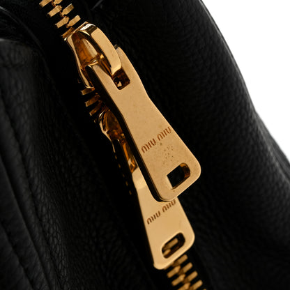 Miu Miu Vitello Daino Caribu Tote Black 11 of 14