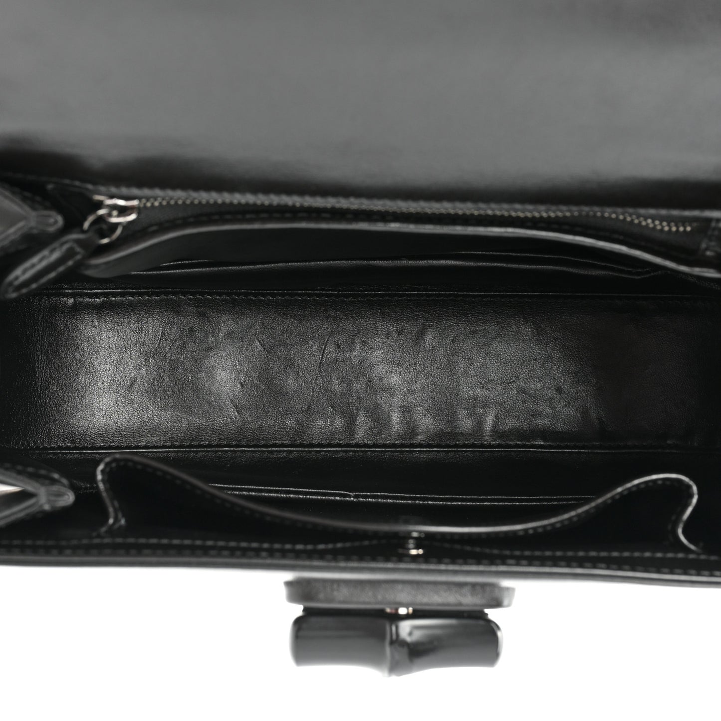 Boarded Dyana Lux Calfskin Web Monochrome Medium Bamboo 1947 Top Handle Bag Black