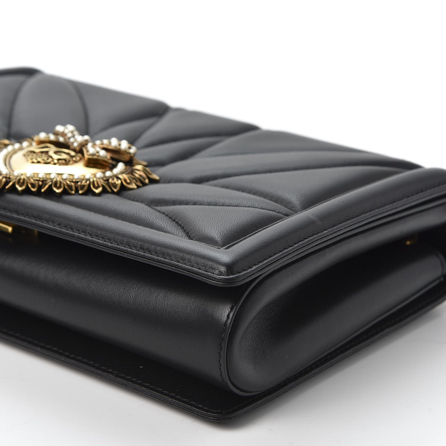 Calfskin Medium Devotion Crossbody Bag Black