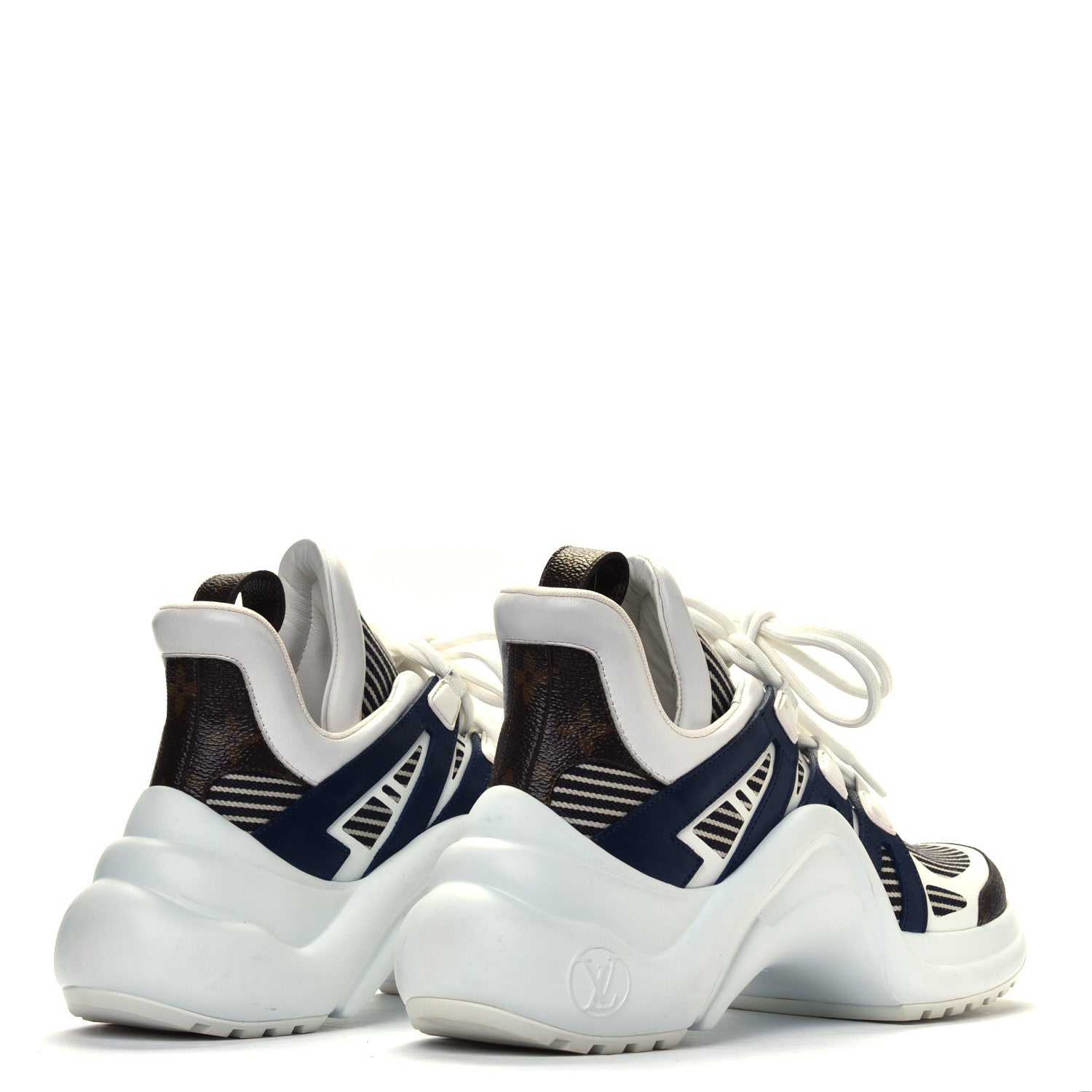 Louis Vuitton Patent Monogram Stripe LV Archlight Sneakers 39 White Blue 3 of 4