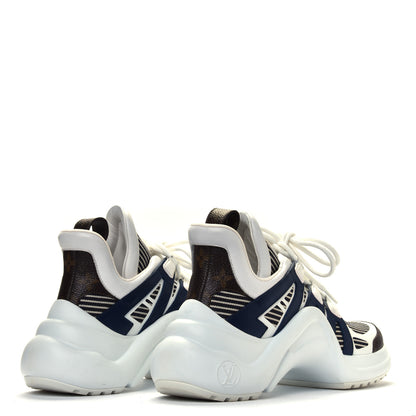 Louis Vuitton Patent Monogram Stripe LV Archlight Sneakers 39 White Blue 3 of 4