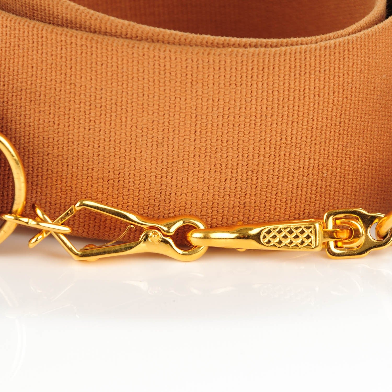Hermes Toile Courchevel Shoulder Strap Gold 3 of 4