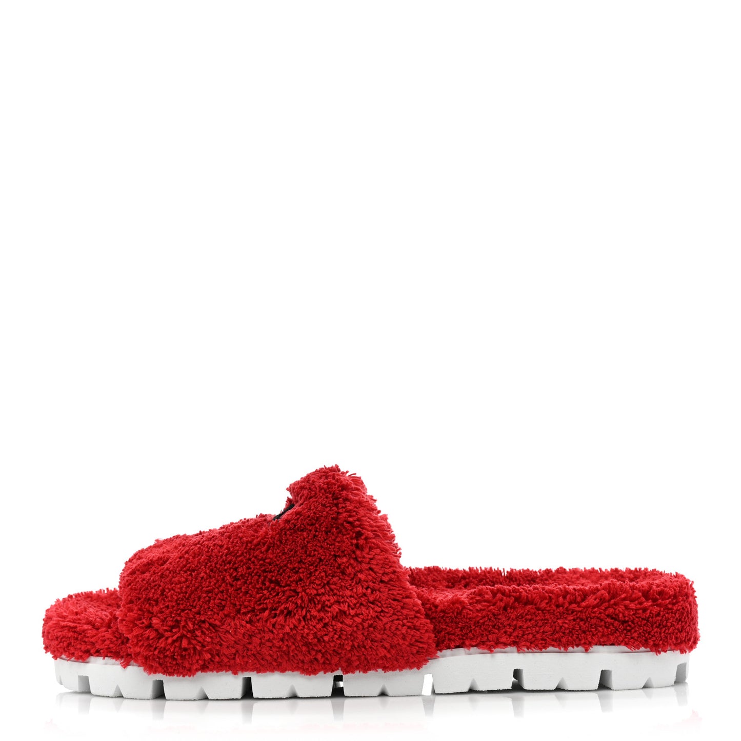 Terry Cloth Logo Lug Sole 20mm Slide Sandals 40 Rosso Black